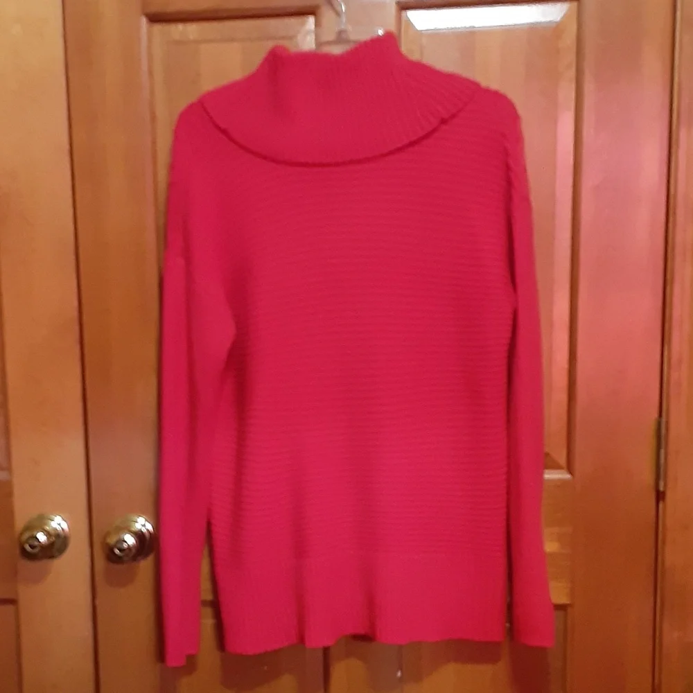 Dress Barn Red Knit Cowl Neck  Sweater